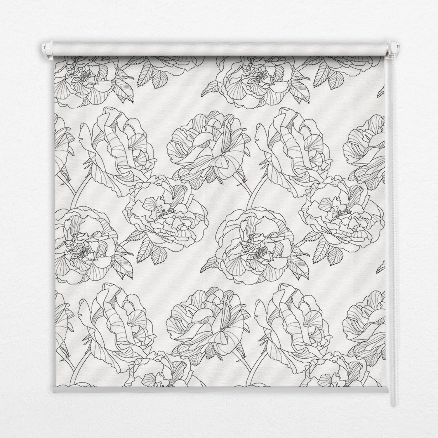 Store enrouleur perméable 50x50cm sans perçage banne intérieur fleurs