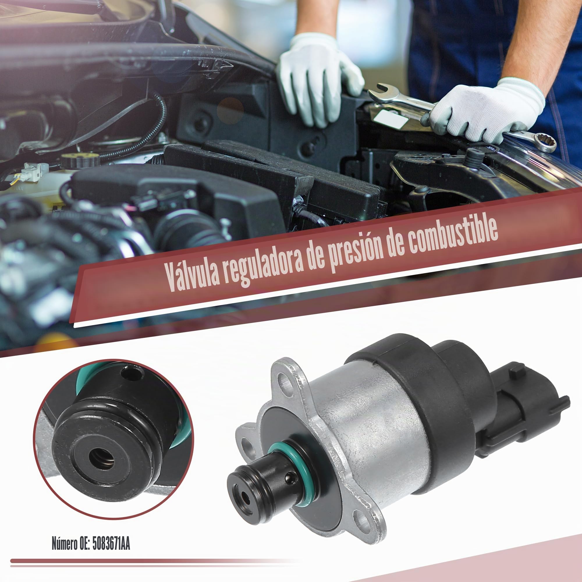 QUARKZMAN Válvula Presión Combustible Para Chrysler Voyager 01-07 1Uds | Para Dodge Caravan, Para Jeep Cherokee, 5083671Aa, Metal Plástico, 8,3X4,5Cm, 5,5Mm, 3Mm, Negro, Plateado