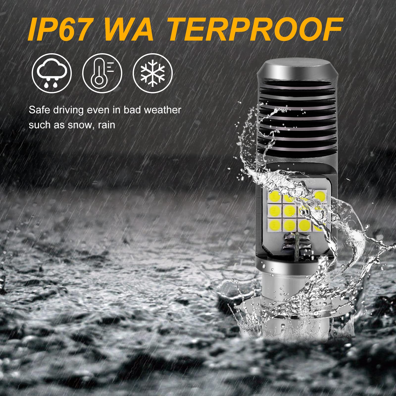 Bombilla LED para Suzuki LTZ de 12 V, 30/30 W, HS/P15D-25-1, 2