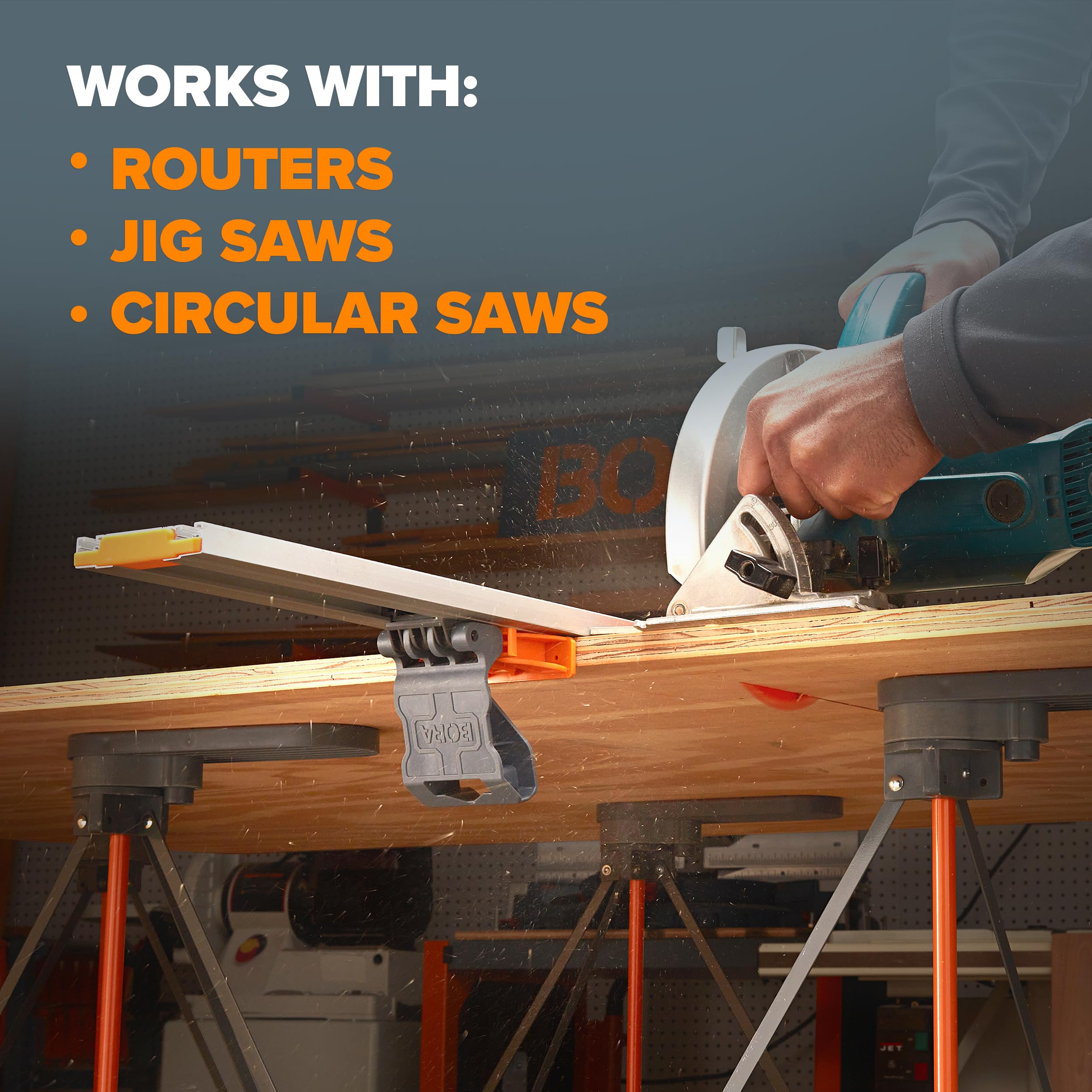 BORA NGX Circular Saw Guide Straight Edge Clamping Saw Guide 8ft