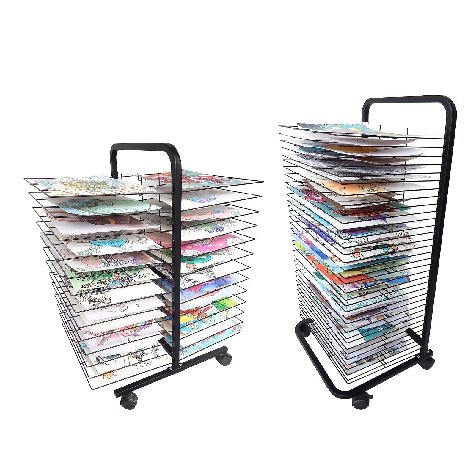 NGDFGR Drying Rack,Mobile Classroom,Art Studio,Mobile Art Drying Rack With Wire Rack,Educational Product Drying Rack,Drying Easel,Black Powder Coat Finish,
