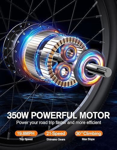 Miniatura 3 de Bicicleta eléctrica TotGuard bicicleta eléctrica para adultos bicicleta eléctrica de 26 pulgadas con motor de 350 W bicicleta de montaña eléctrica