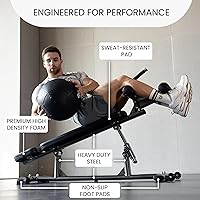 Vista 6 de Banco de pesas semicomercial para sentarse y plano de forma más fina. Equipo de fitness ajustable y banco de ejercicios para abdominales