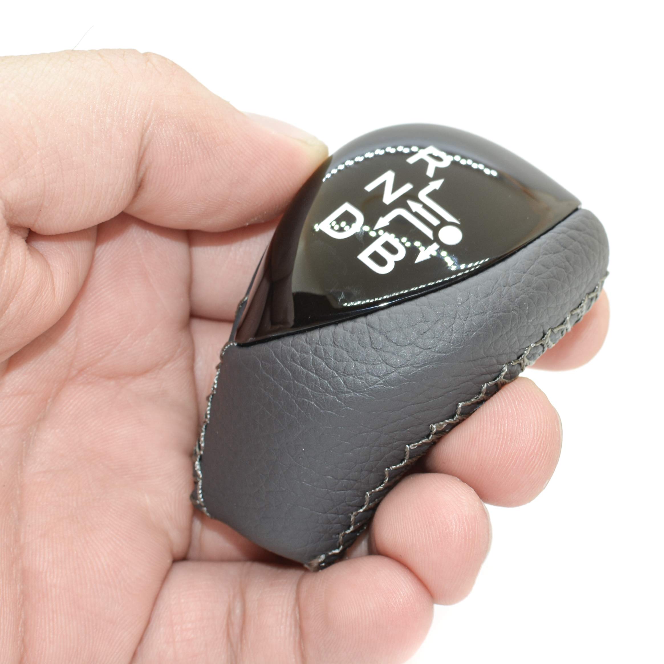 SHIFTIN Gray Leather Piano Black Wood Gear Shift Knob For Toyota Auris Prius Plug-in Hybrid (Gray Leather / Piano Black), Shift Knobs - Canada