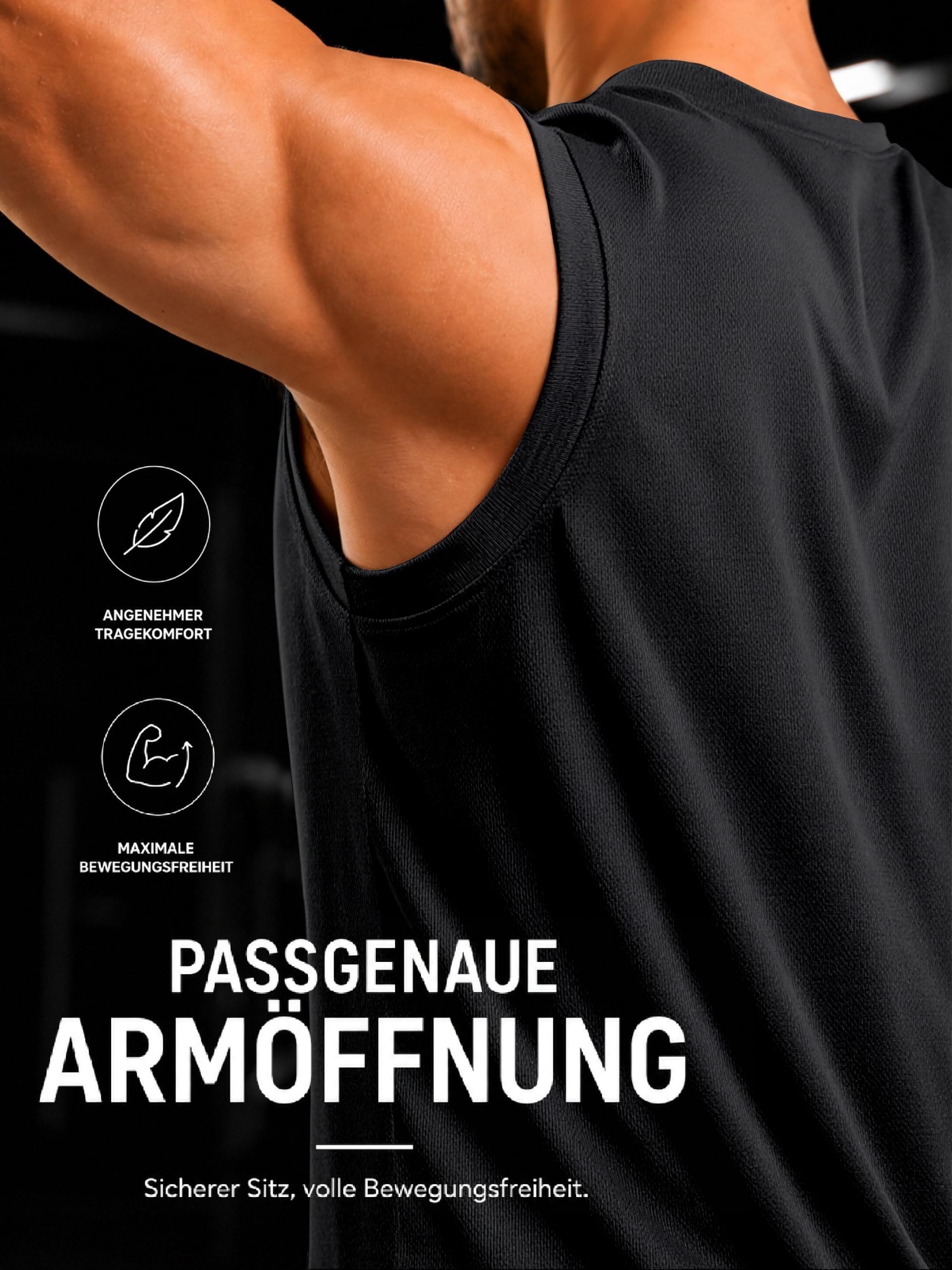 Holure Herren 3 or 5 Pack Tank Top Quick Dry Ärmelloses Muskelshirt Reflektierende Streifen Funktionsshirt