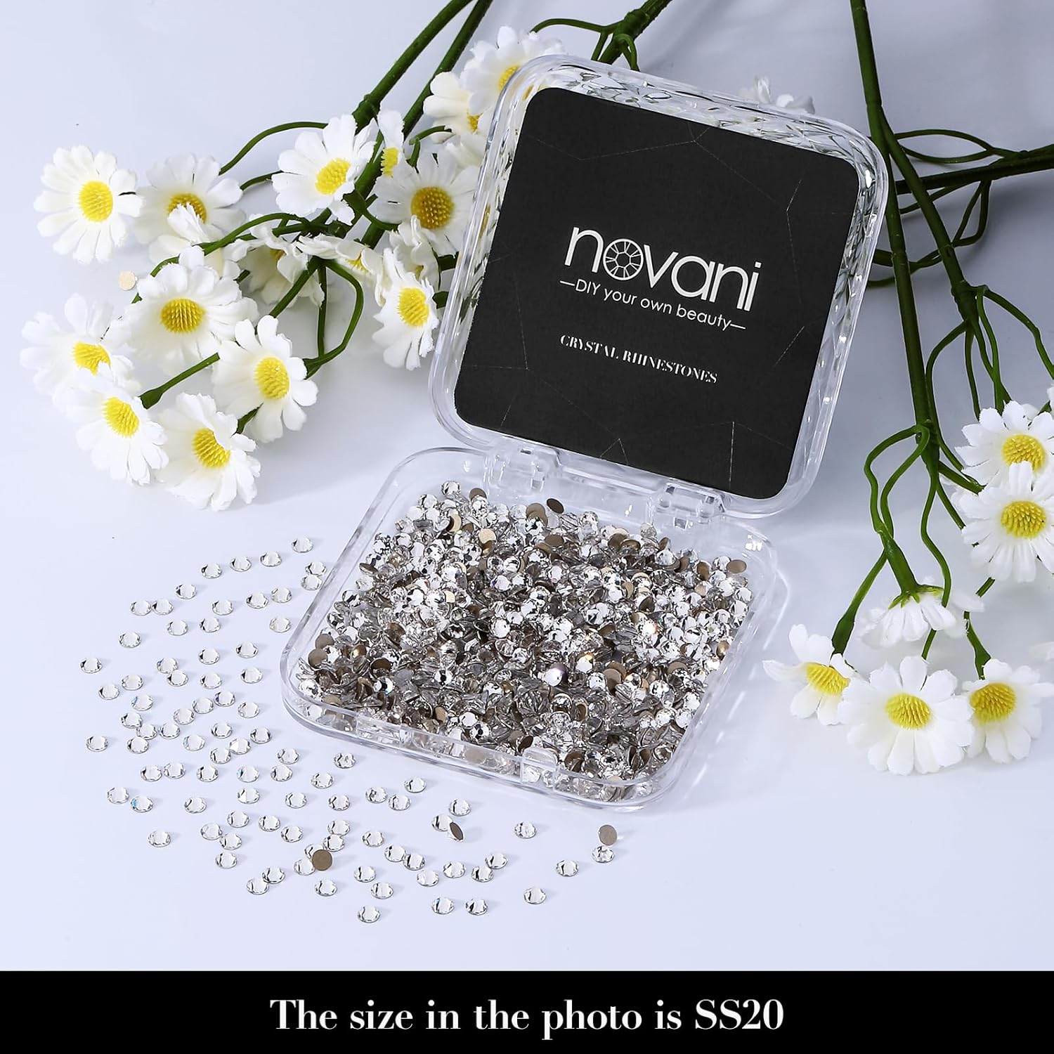 Novani 500pcs Clear Rhinestones Flat Back Round Rhinestone Style 2088 Sparkly Crystal Gemstones for Nail Art and Crafting,SS20(4.6-4.8mm - Image 5