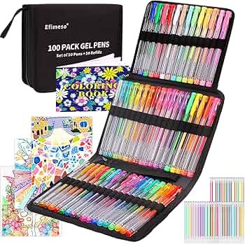 204 Pack Glitter Gel Pens Set ZSCM 100 Colors Pens Include 100 Glitter Pens 4