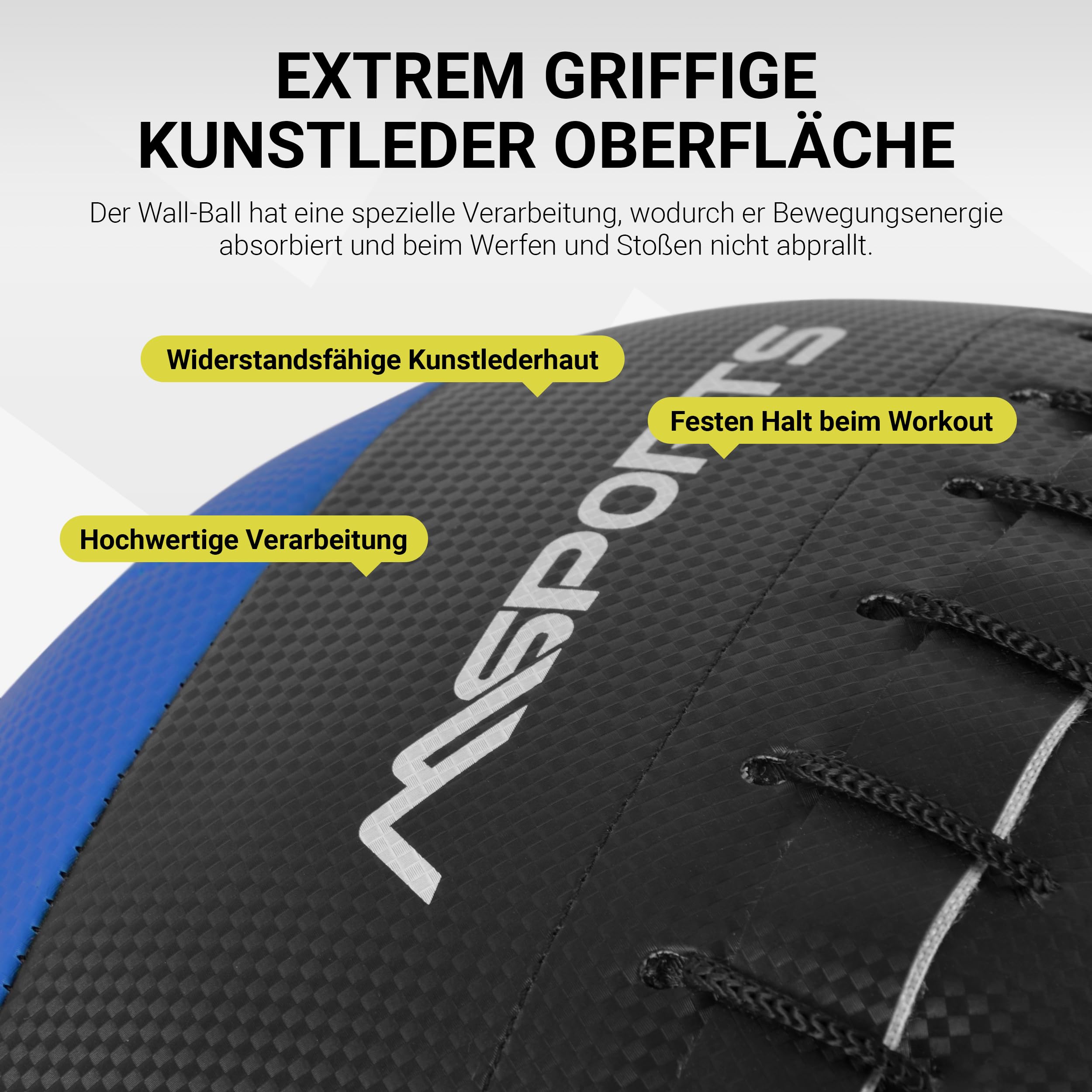 MSPORTS Wall-Ball Premium Balle lestée 2-10 kg