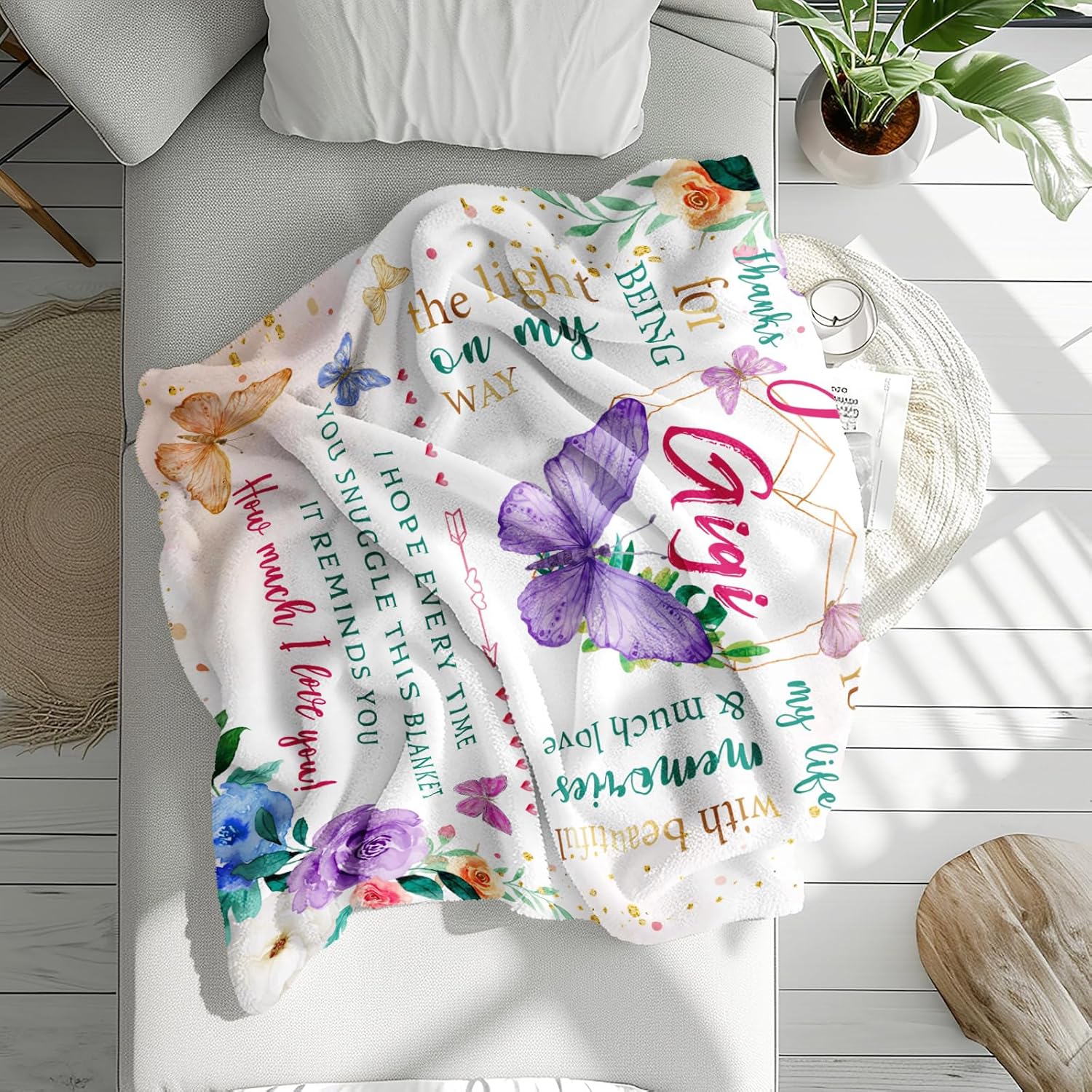 Gigi Gifts for Grandma, Gigi Gifts for Birthday Present from Grandchildren, Best Gigii Ever Throw Blanket 50"X60" - Image 6