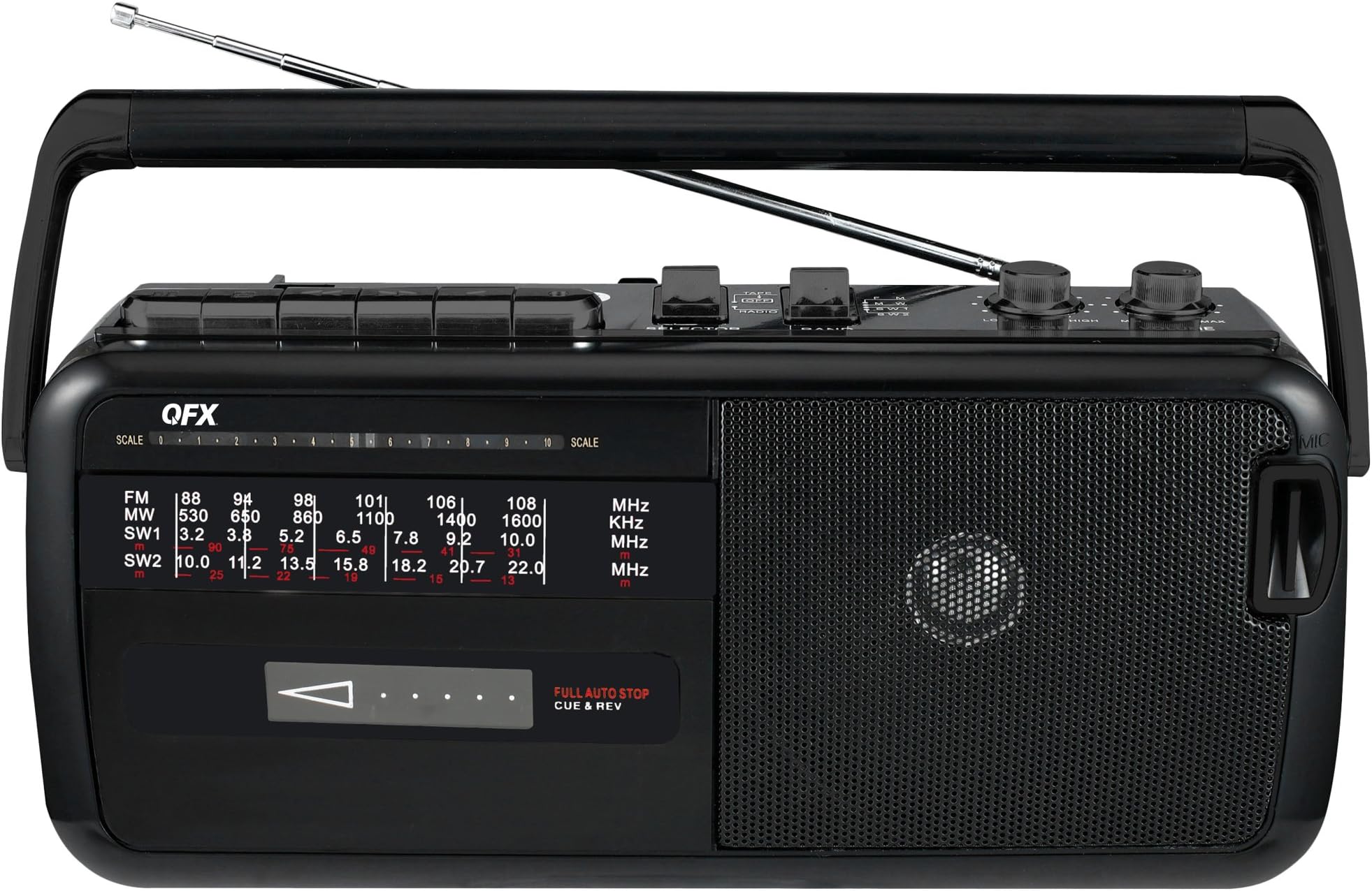 QFX J-19 J19 Am/FM/SW1-2 4 Band Radio/Cassette Recorder