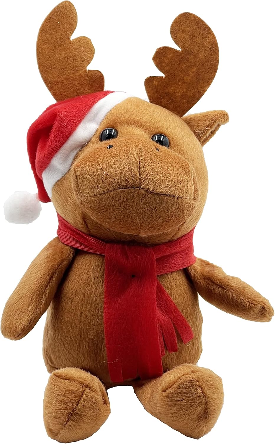 The Dreidel Company Christmas Santa Bear Carrying A Boot, Plush Belly Buddy, 9.5" Inch Plush Stuffed, Super Soft and Cuddly Toy, Classroom Decorations, Boys and Girls (Christmas Bear #1