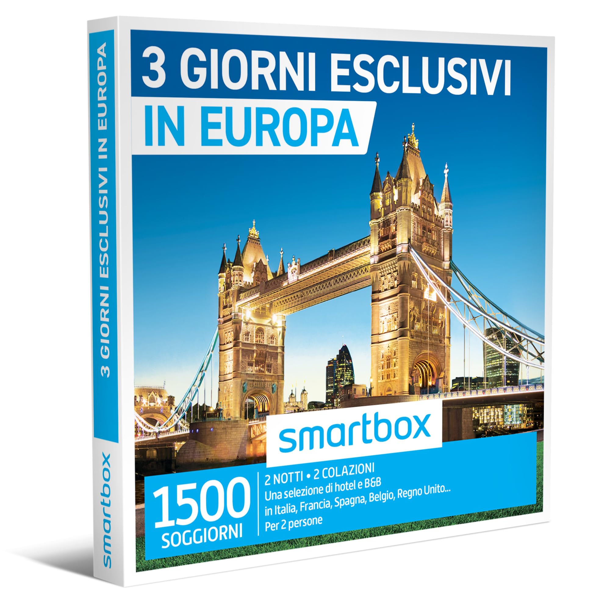 Smartbox - Cofanetto Regalo 3 Giorni esclusivi in Europa - Idea Regalo Originale - Due Notti con Colazione per 2 Persone