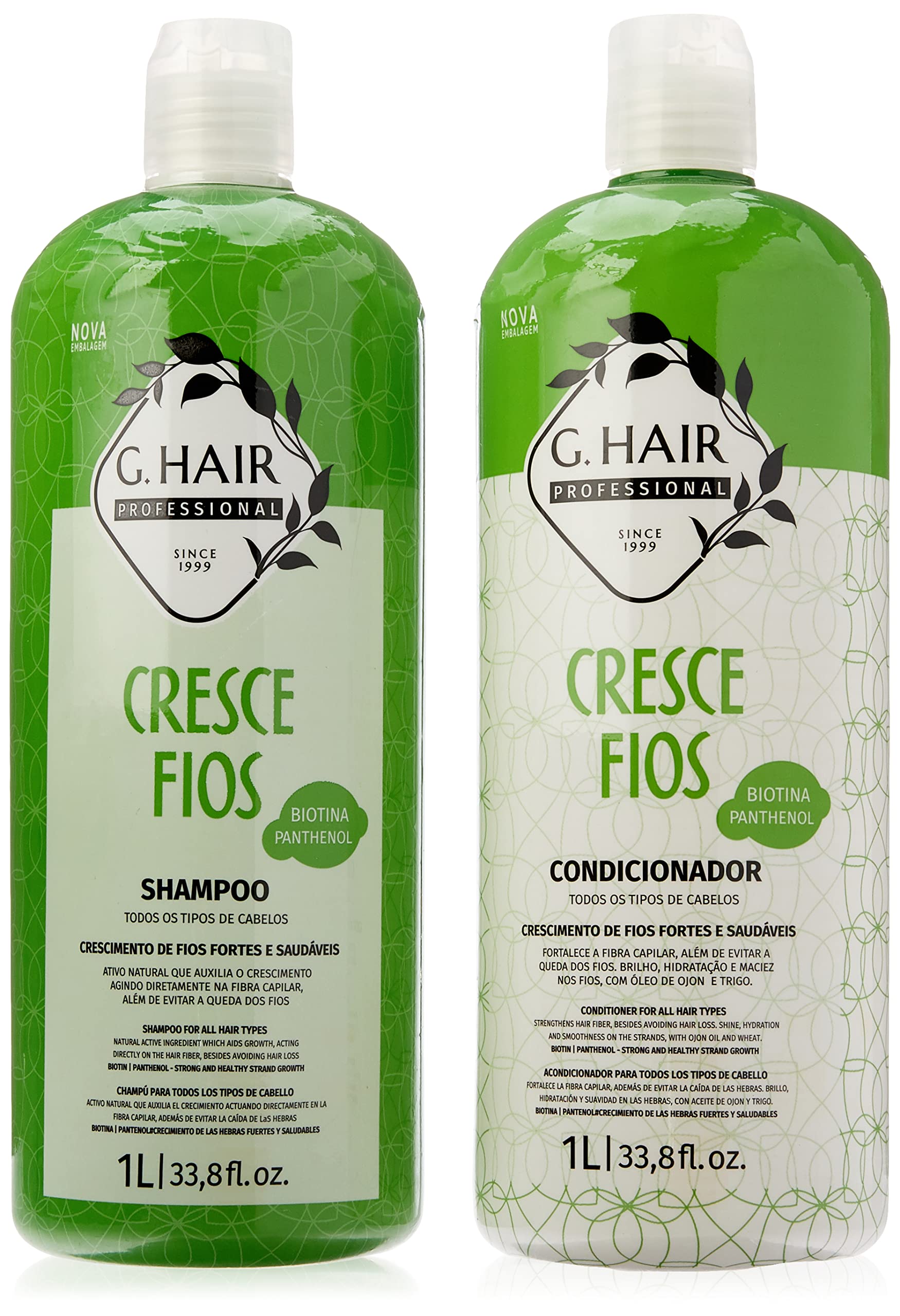 G.Hair Cosméticos Kit Cresce Fios Shampoo + Condicionador 1L