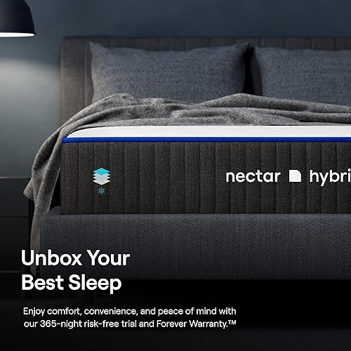 Miniatura 6 de Nectar Colchón híbrido individual XL de 12 pulgadas, espuma viscoelástica de gel de firmeza media, resortes de acero, tecnología de refrigeración,
