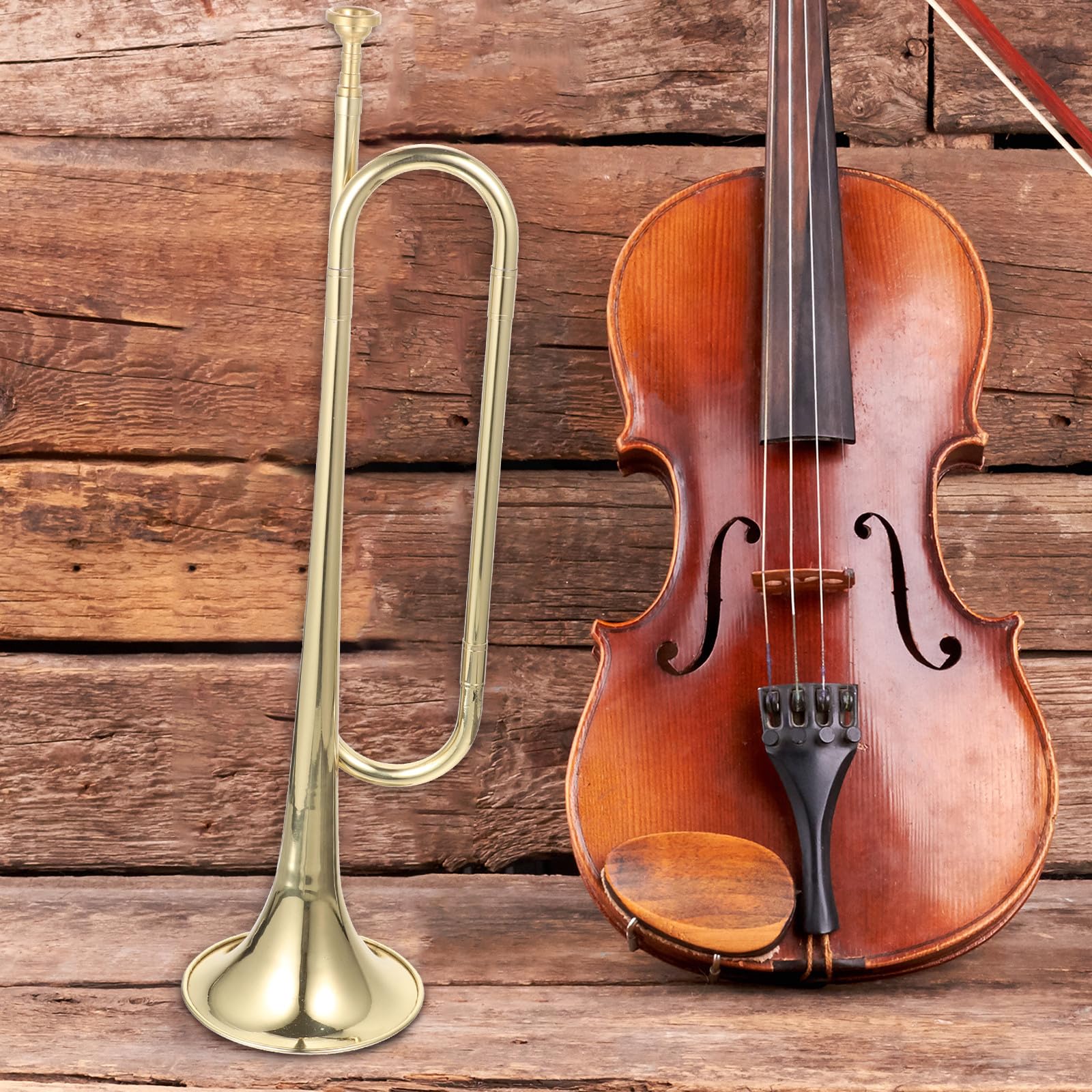 Trompeta Juguete Portátil de Latón Dorada para Estudiantes Diseño Creativo Instrumento Musical para Iniciación Infantil para Aprendizaje Musical