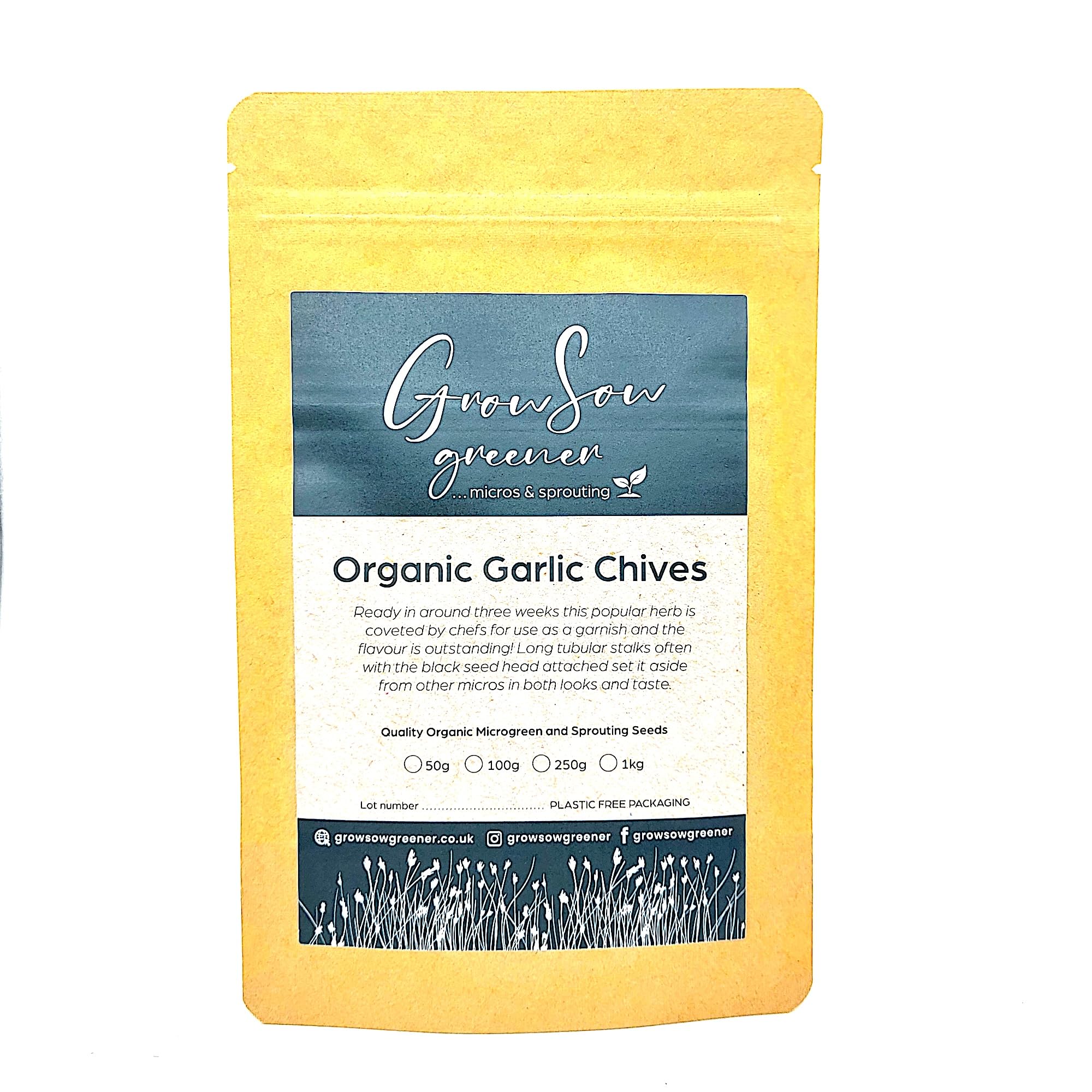 Organic Garlic Chives | Chinese Leek | Microgreen Seeds (50, Grams)