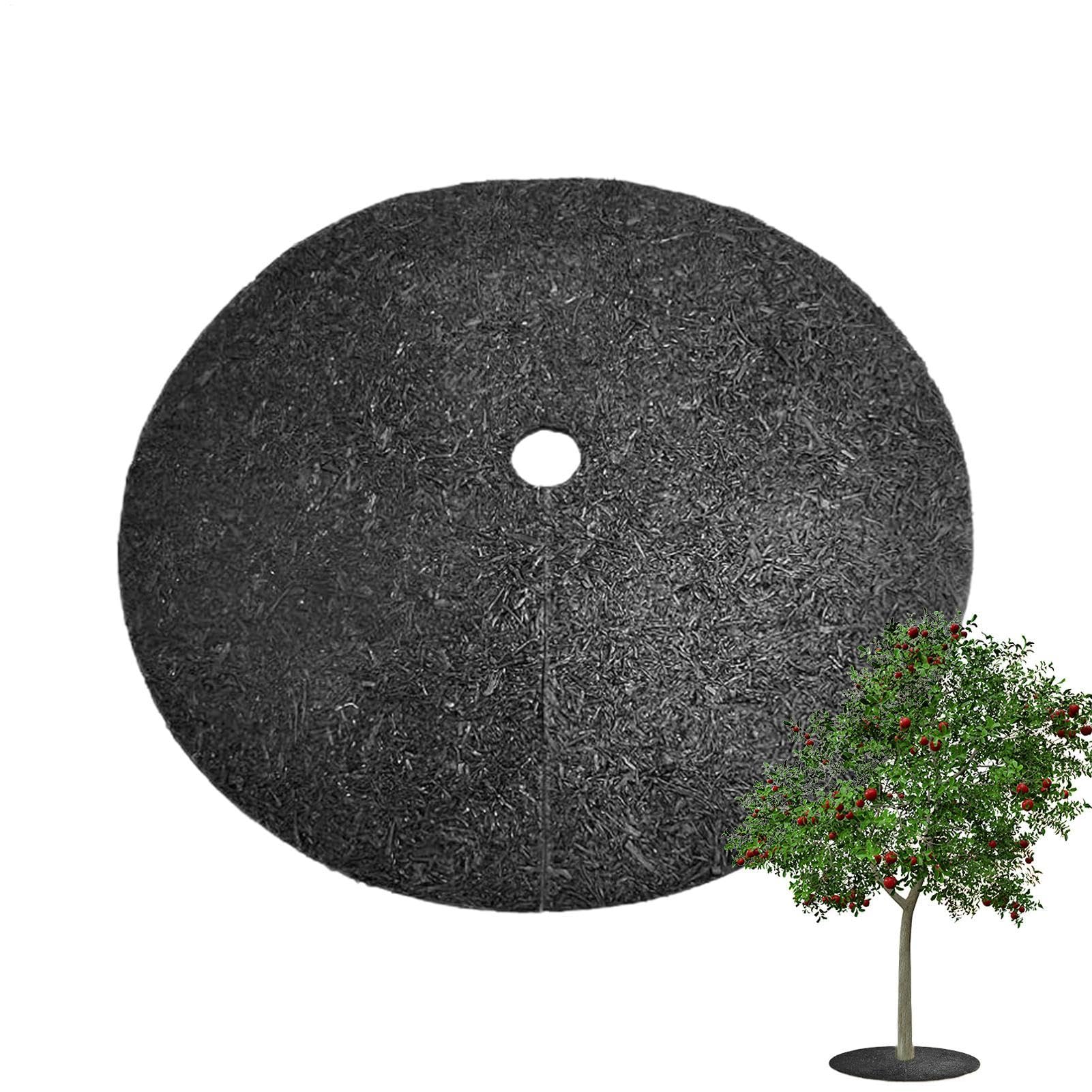 Tree Ring Mulch Mat,Non-Woven Reusable Cover - Tree Plant Protector Mat - for Outdoor Plant Gardening Ground Protection Grass Control
