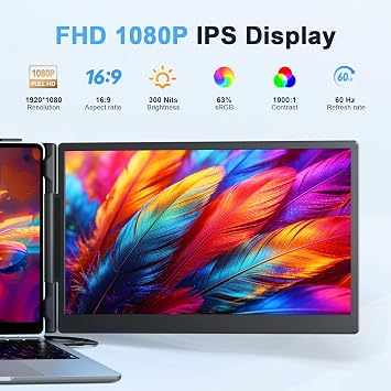 14 Laptop Screen Extender - Ultra Lightweight 1.8lbs Dual Monitor Extender