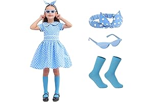 Girls 1950s Vintage Dress Costume with Accessories