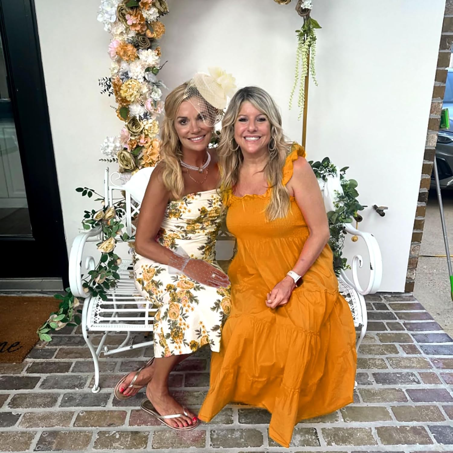 Champagne Tea Party Hats for Women Lace Gloves Fascinators Hats with Veil Feather Tea Party Accessories Necklace Earrings Choker for 20s Wedding Bridal Shower - Image 6