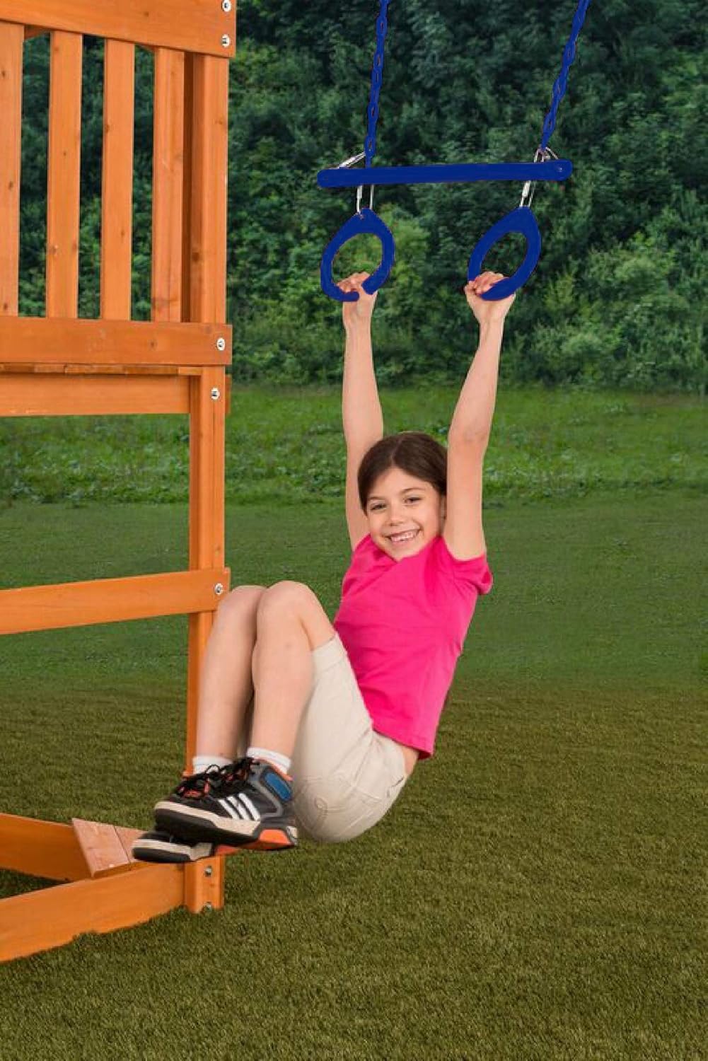 Standard Trapeze bar W/Rings - Green, One Size : Toys & Games