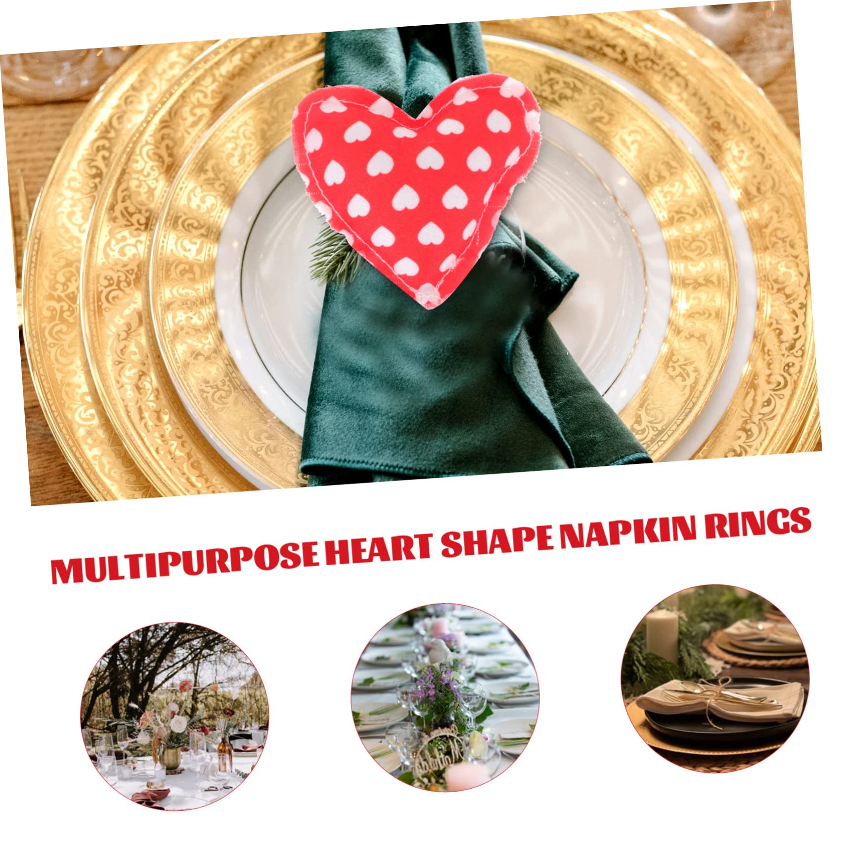 Ciieeo 5 Juegos Anillos para Servilletas del Día De San Valentín Decoración De Guirnaldas Decoraciones De Fiesta De Cumpleaños Dispensador De Servilletas San Valentin Oro Madera 8 Uds * 5