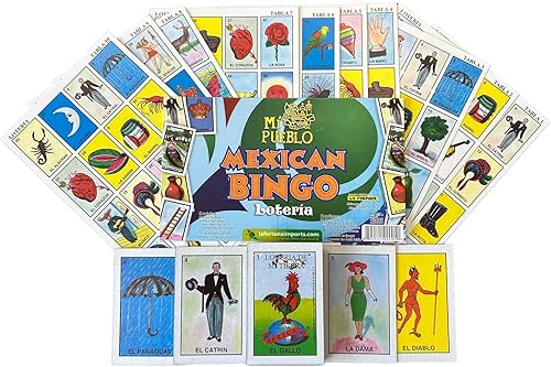 Mexican Bingo in a Box, 15 Jugadores, Hecho en México, Loteria De Mi Tierra, 10 Jugadores, Hecho En México (Caja)
