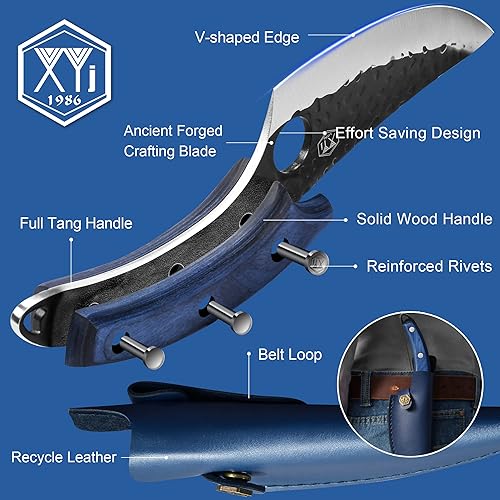 Miniatura 8 de XYJ Cuchillo de deshuesado curvo de acero inoxidable Juego de cuchillos de chef culinario con mangas de transporte Cortar cuchilla para cocina