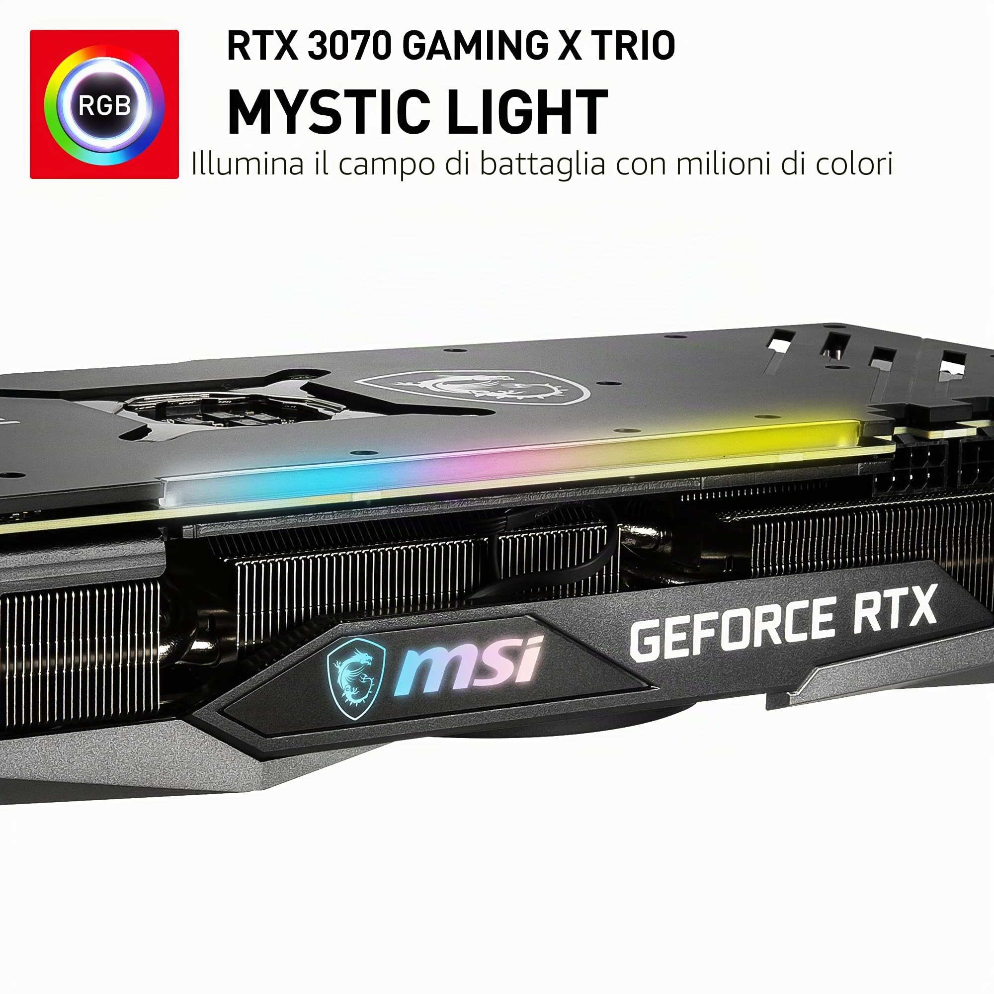 msi GeForce RTX 3070 GAMING X TRIO Scheda Video Gaming TRI FROZR 2, TORX Fan 4.0, 8GB GDDR6, 256 bit, PCI Express Gen 4, DisplayPort v1.4a, HDMI 2.1, Zero Frozr, ideale per 1440p, Ray Tracing