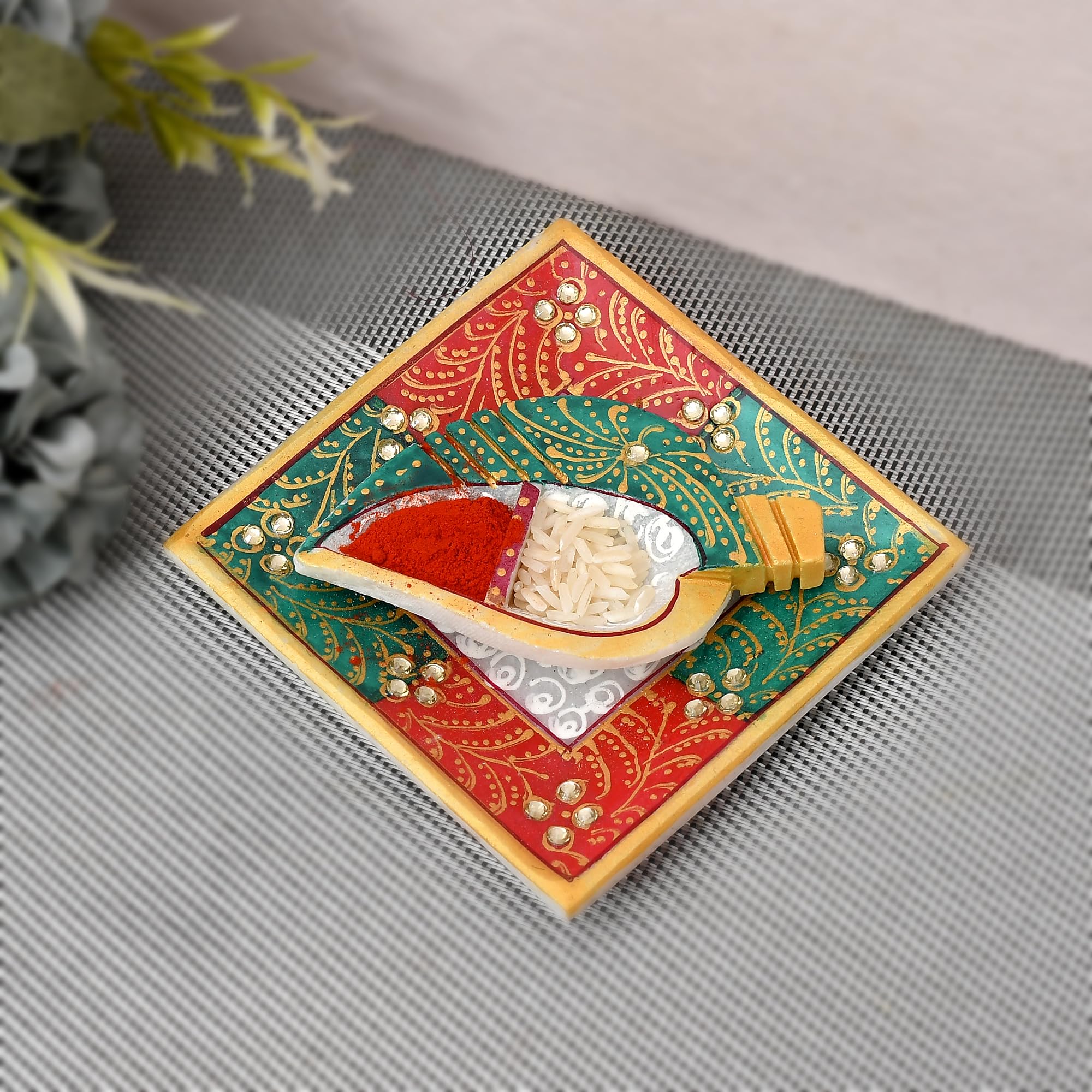 Craftam Marble Kumkum Box - Traditional Pooja Decor -1 Craftam Marble Kumkum Box - Traditional Pooja Decor -1