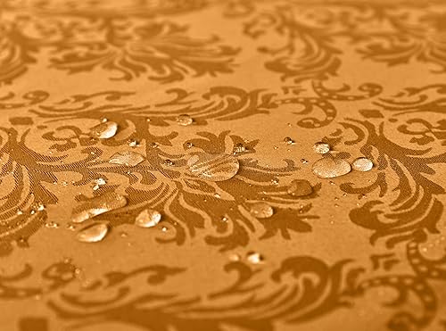 Miniatura 4 de SASTYBALE Mantel rectangular de 60 x 102 pulgadas, color crema ámbar, a prueba de arrugas, mantel de damasco, para otoño, cosecha, Acción de