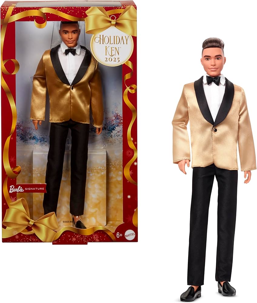 KEN Amazon.com: Barbie Signature 2025 Holiday Light Brown Hair Ken