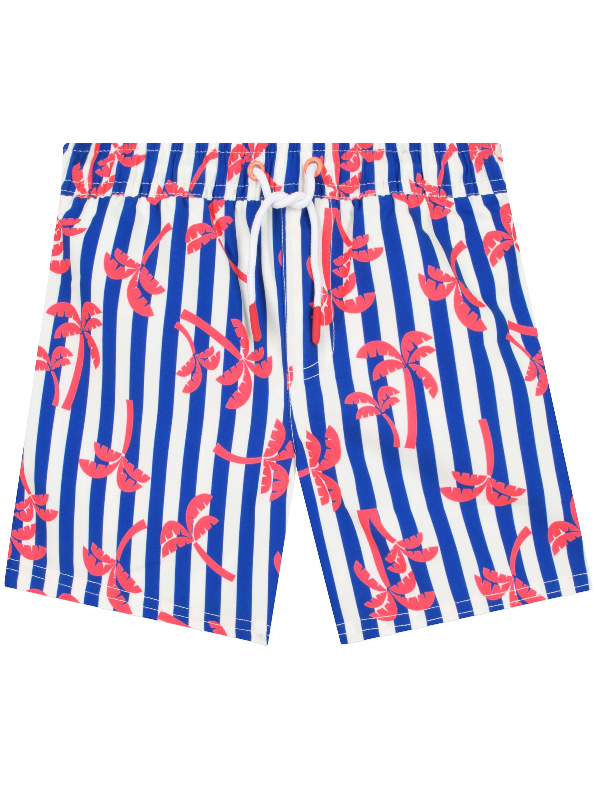 Harry Bear Boys Blue Swimming Costume, Striped Swim Shorts, Swimwear With Pockets, Kids Swimsuit, 8-9 Years