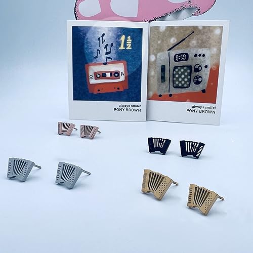 Miniatura 4 de Pendientes de música - Accesorios de música - Pendientes de nota musical para niños y niñas - Pendientes de trompeta - Accesorios musicales para