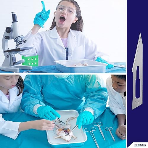 Miniatura 38 de Cuchillas de bisturí estéril de acero de alto carbono, cuchillas quirúrgicas # 24 para dermaplaning, caja envuelta individualmente de 100 piezas +