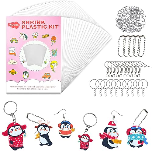 Warckon Kit de hojas de plástico retráctiles de 137 piezas, incluye 12 piezas de papel de arte retráctil con 125 llaveros accesorios para disponible en Yaxa Venezuela