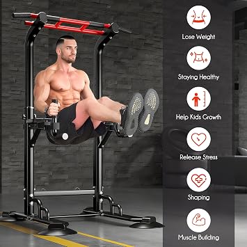 SogesPower 94.5in Power Tower Pull Up Bar Station Dip Station for Home Gym