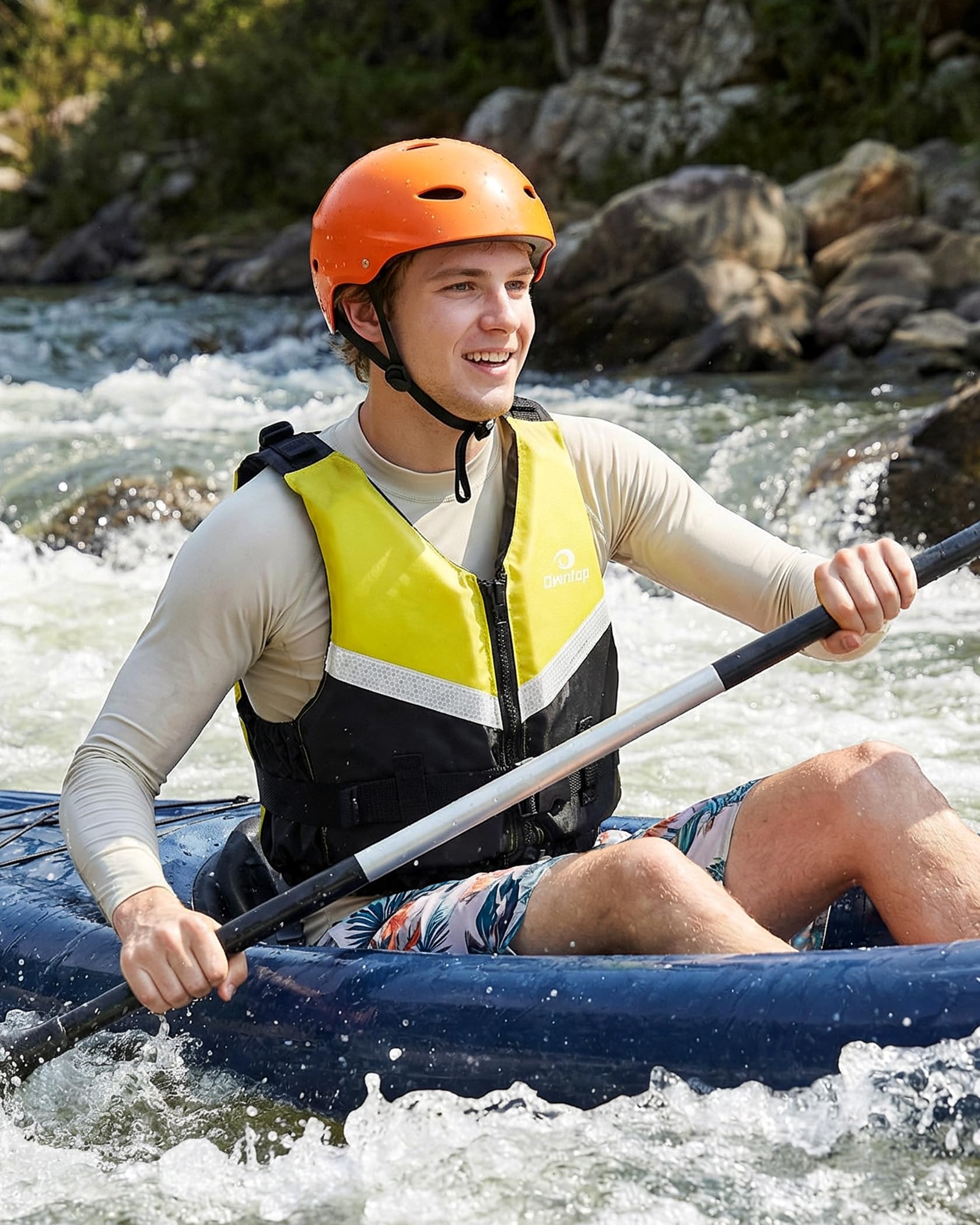 Giubbotto Galleggiante Unisex Regolabile con Cinturino Sottogamba per Kayak Pesca Sport Acquatici