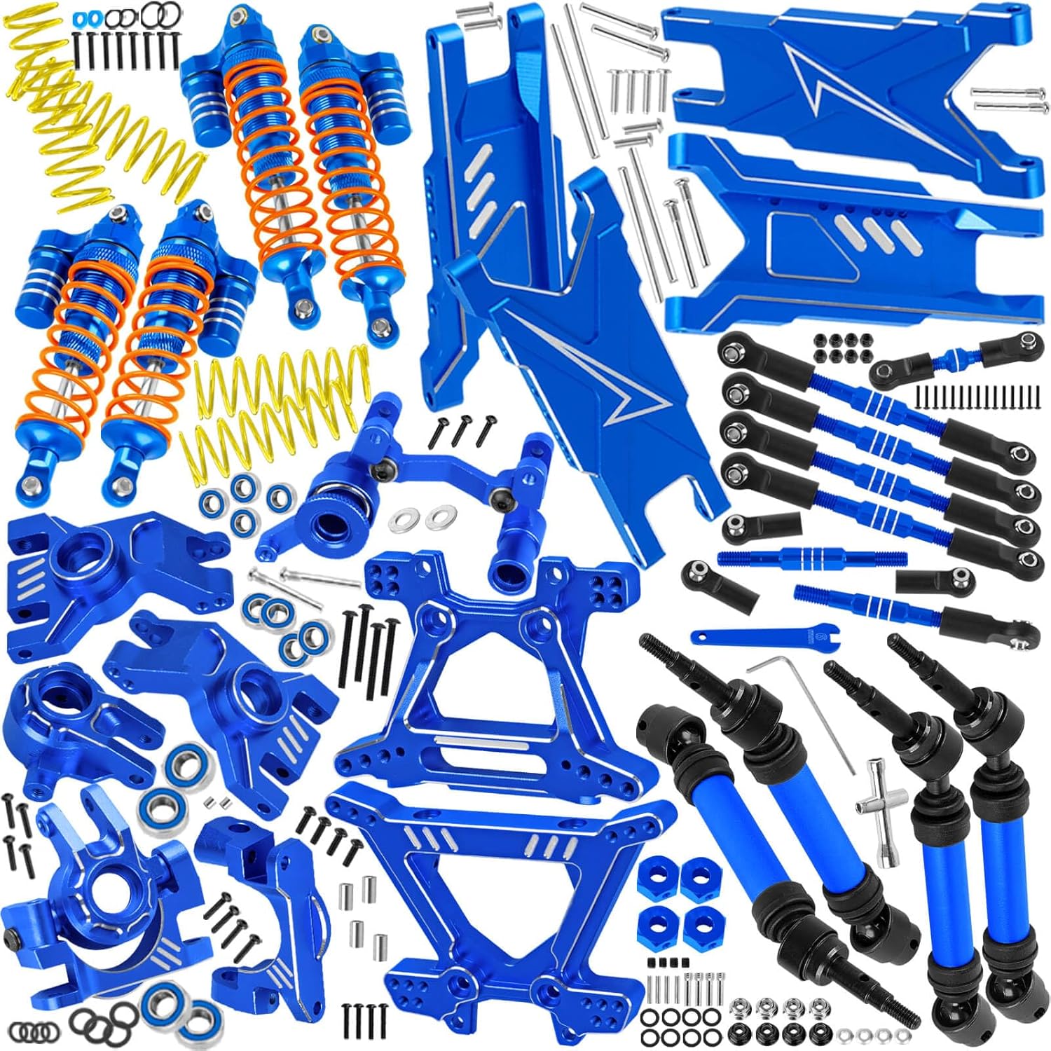 RC Aluminium Upgrades Part for 1/10 Slash Rustler Stampede 4X4 VXL BL-2s Hoss 4WD VXL,Arm,Shock,Drive Shaft,Caster Block,Steering Blocks,Stub Axle Carriers,Steering,Links,Tower,Colour