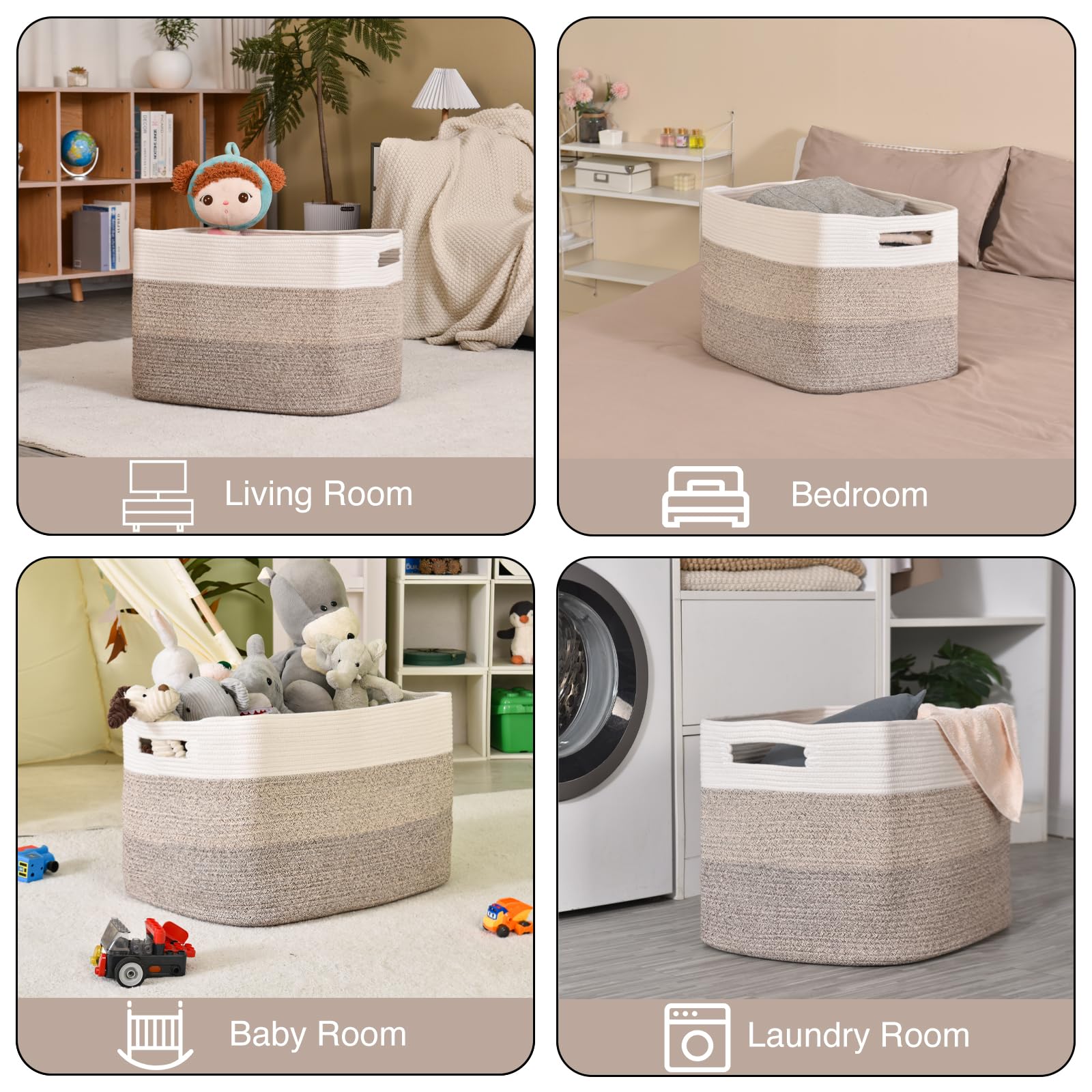 Extra Large Blanket Basket - Stylish Storage -4