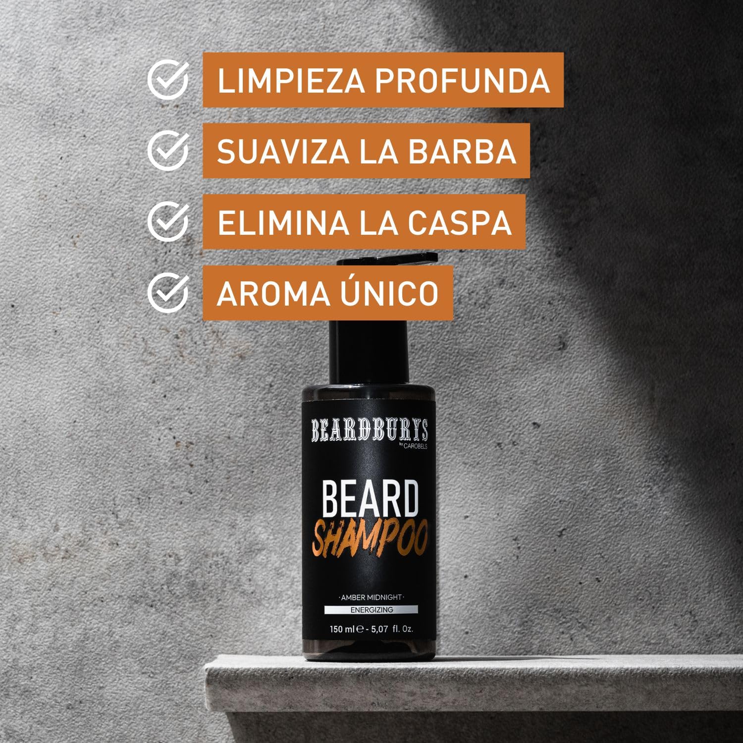 Beardburys Kit Cuidado Barba Hombre Profesional | Champú para Barba + Aceite para Barba + Neceser, Aroma Masculino Seductor, Vegano - Regalos Originales para Hombre