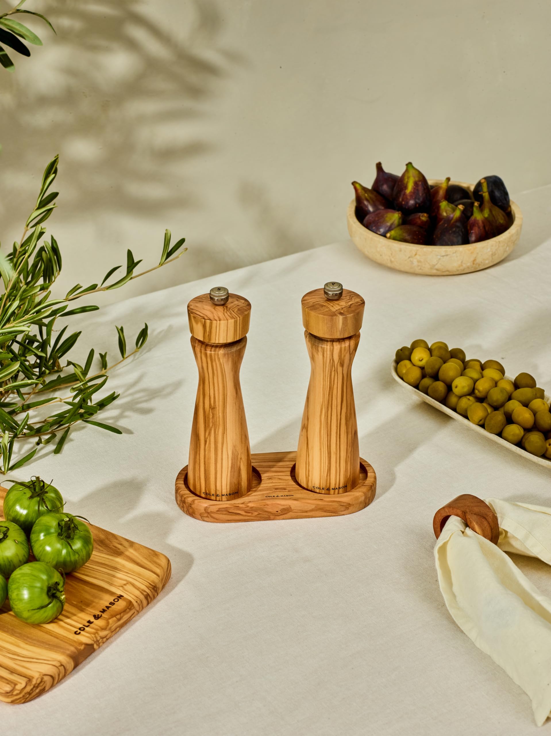 Cole & Mason Portabello - Set macina sale e pepe in legno di ulivo italiano
