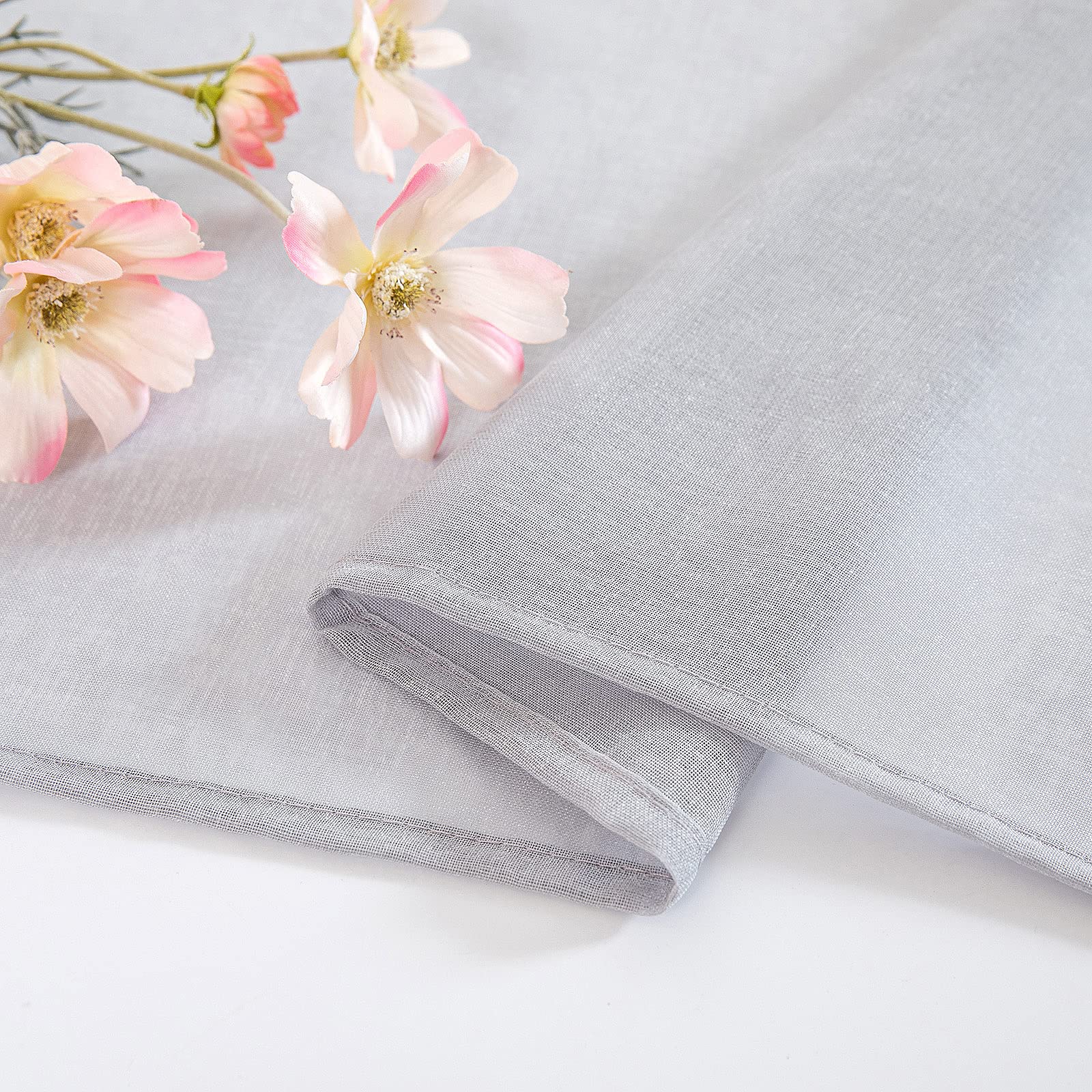 MIULEE Tende Trasparenti in Voile Con Occhielli Morbidi Finestre per Camera da Letto e per Salotto Eleganti Soggiorno 2 Pannelli 140x260cm Grigio