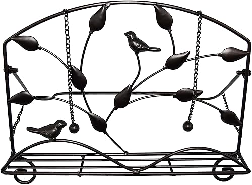 Miniatura 2 de OwlGift Soporte clásico para libros de cocina con diseño de hojas de metal y brida de hierro fundido, soporte decorativo para recetas para cocina,