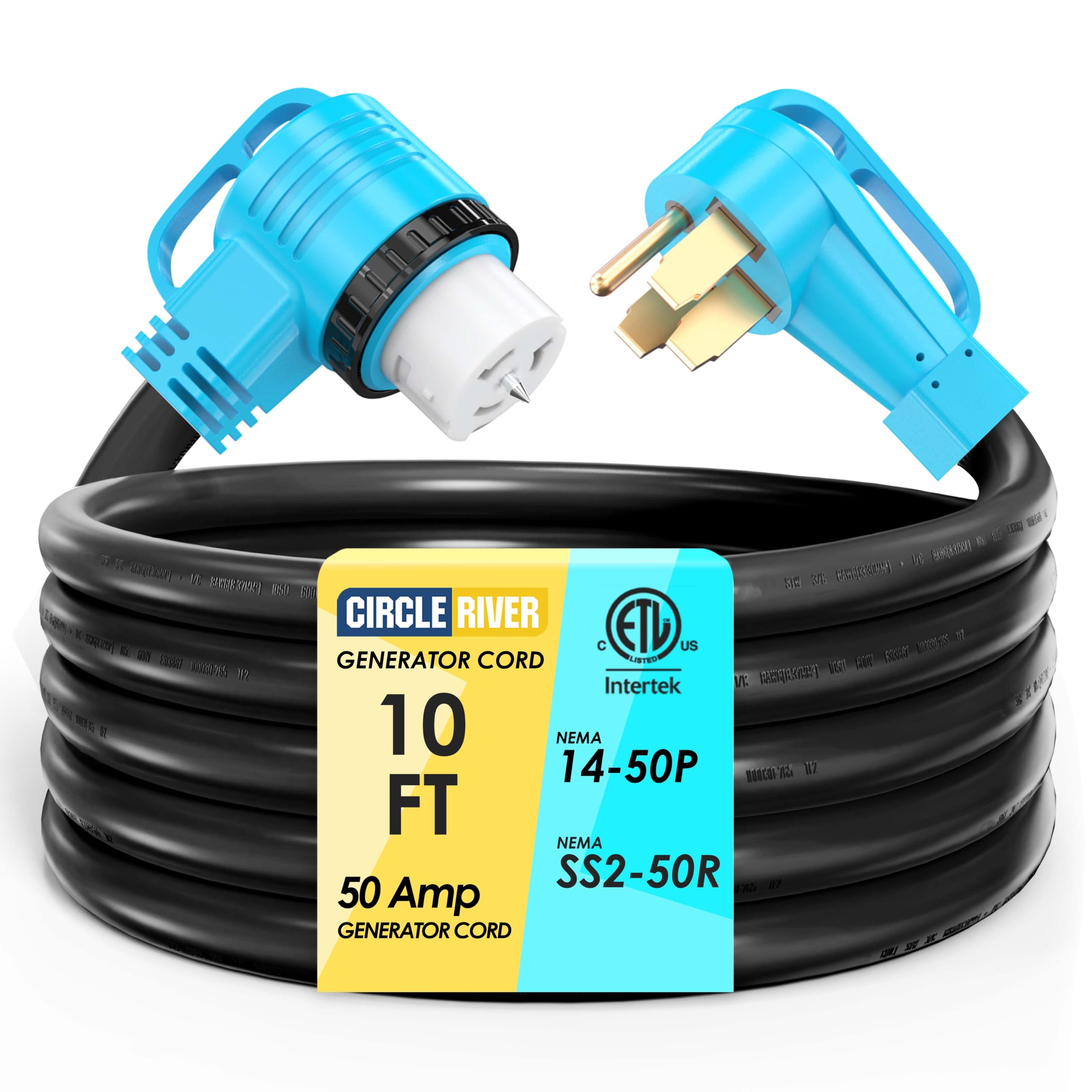 Amazon.com: CircleRiver 50 Amp 10 Feet Generator Cord, NEMA 14-50P