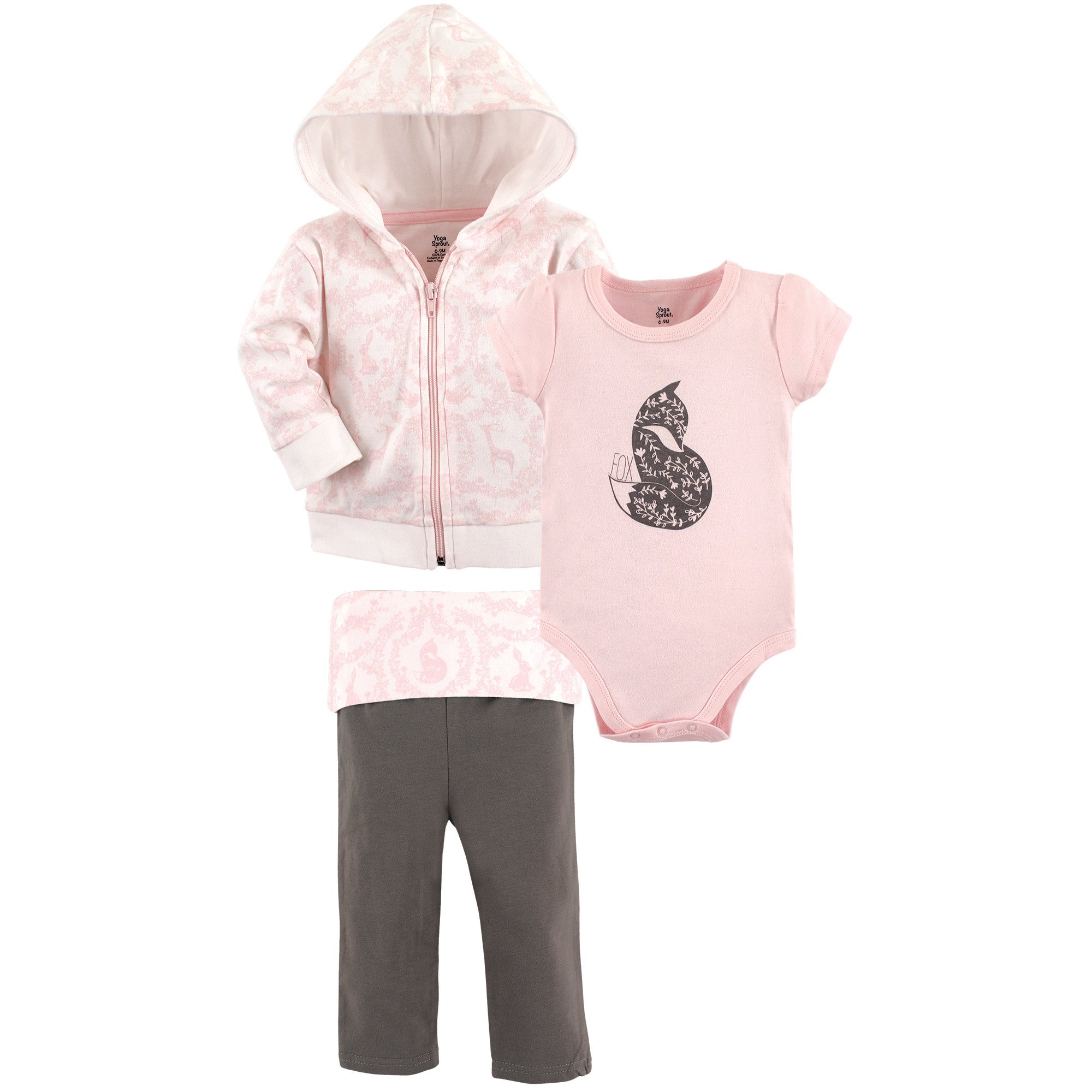 Yoga Sprout Bodysuit Pants and Track Jacket Set