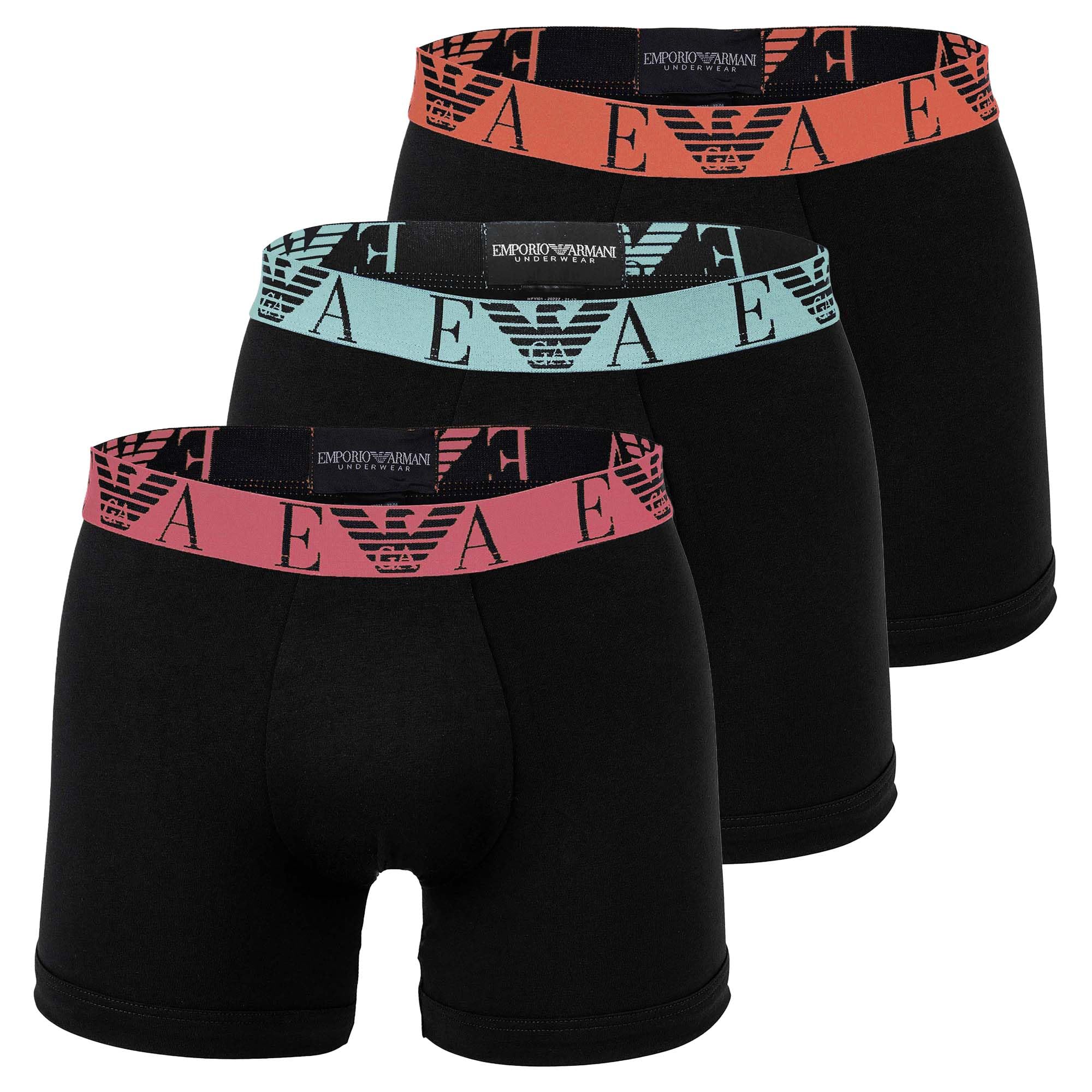 Emporio Armani Men's Bold Monogram 3-Pack Boxer Black XXL