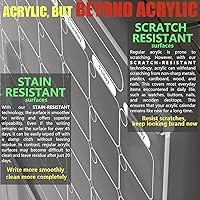 Vista 3 de Calendario magnético acrílico para nevera, juego de 2 calendarios transparentes de borrado en seco reutilizables, tableros de planificación blancos