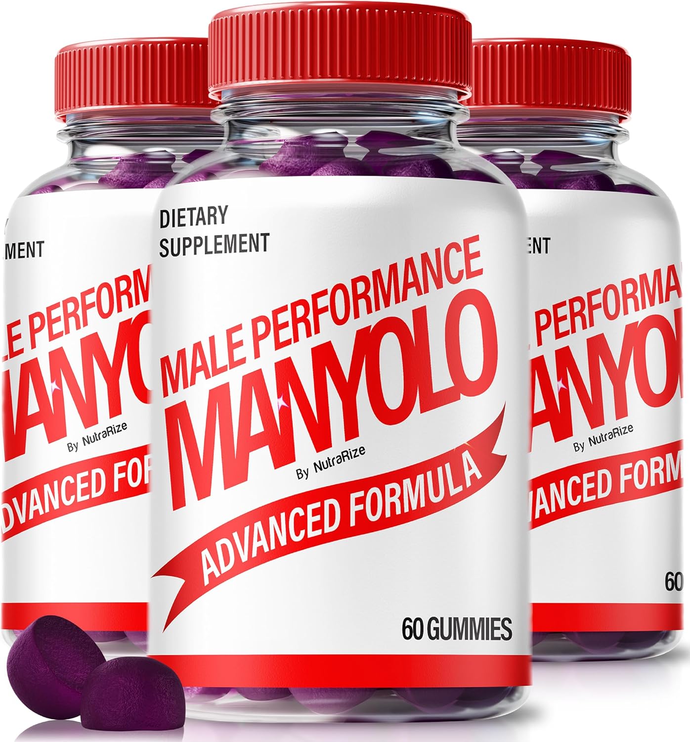 NutraRize (3 Pack) Manyolo Male Gummies – Official Man Yolo Gummy for Men with Natural Ingredients to Support Energy, Stamina & Daily Performance | Great-Tasting, Easy-to-Chew Gomitas (180 Gummies)