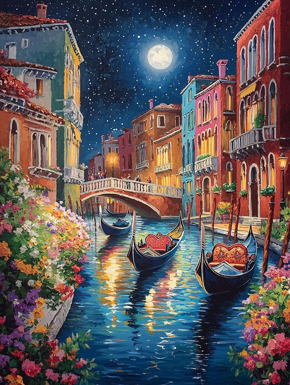 Kit de peinture par numéros - Venise la ville aquatique - 70x90cm v-963